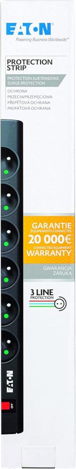 Eaton Multiprise/Parafoudre - Eaton Protection Strip 6 FR - PS6F - 6 prises FR - Noir – Image 3