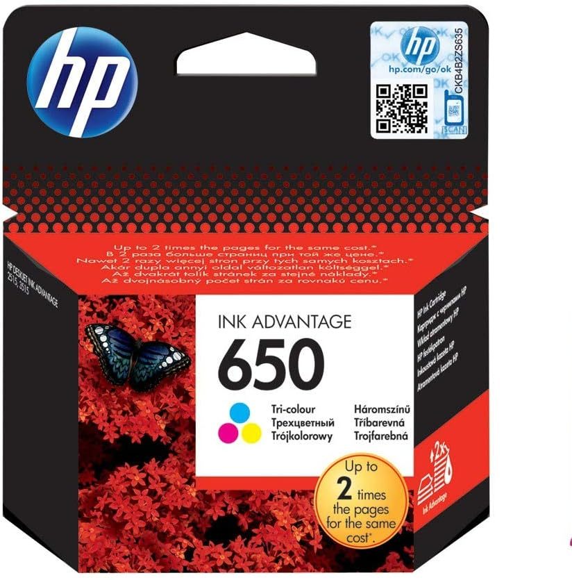 71H5ESiHt0L._AC_SL1200_ Cartouche HP 650 couleur authentique (CZ102AE) – Image 1